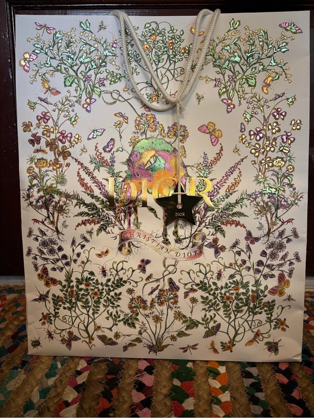 Christian Dior Limited Edition Holiday Pietro Ruffo Gift Bag